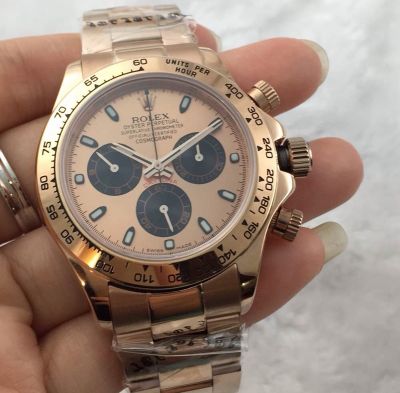 Swiss Grade Replica Rolex Daytona Valjoux 7750 Rose Gold Chronograph Watch  